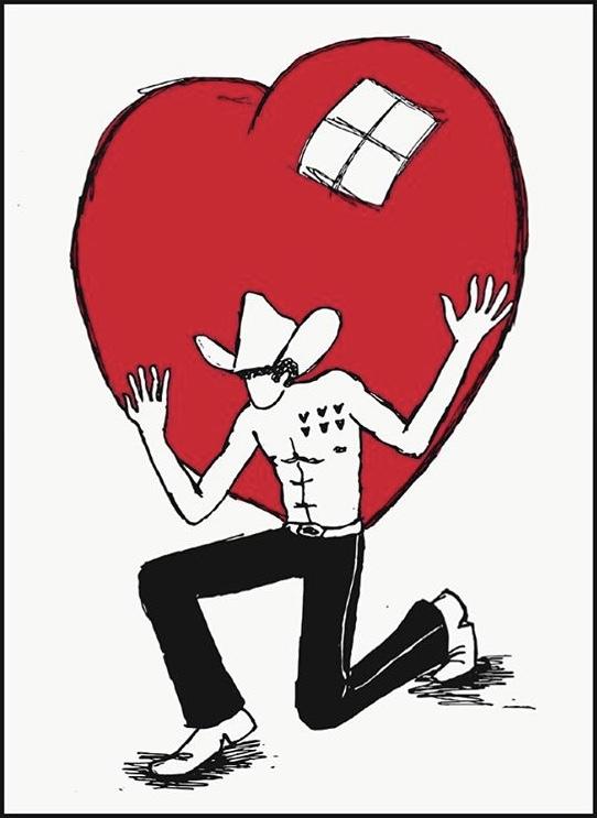 Sérigraphie Jakman - Saint Valentin - Cowboy -