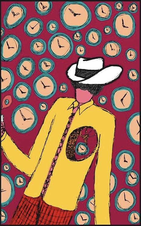 Tableau Le Temps Jakman - Cowboy - Horloge - Montre